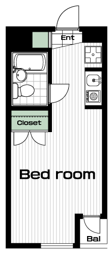 尾山台駅の賃貸 52,000円 間取り図