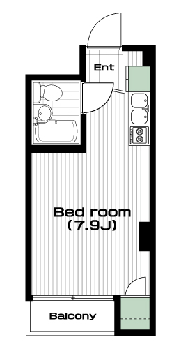 新富町駅の賃貸 75,000円 間取り図