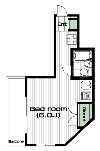 明大前駅の賃貸 57,000円 間取り図