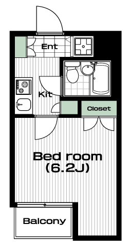 大岡山駅の賃貸 80,000円 間取り図