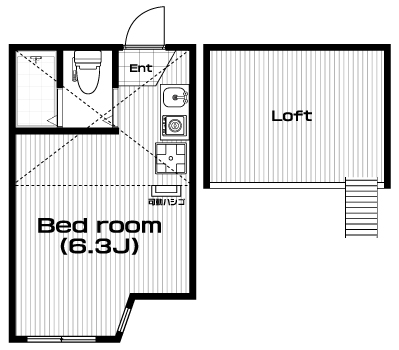 白楽駅の賃貸 53,000円 間取り図