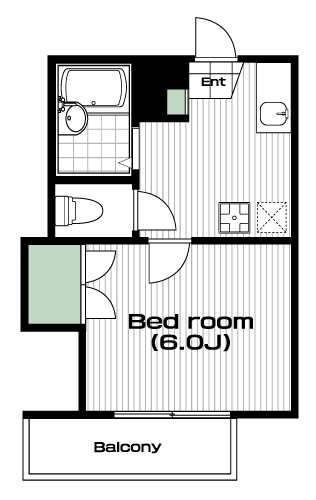 調布駅の賃貸 64,000円 間取り図
