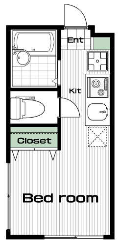 中目黒駅の賃貸 74,000円 間取り図
