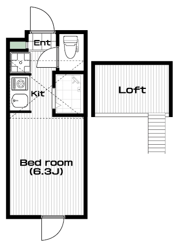 三軒茶屋駅の賃貸 80,000円 間取り図