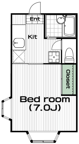 登戸駅の賃貸 48,000円 間取り図