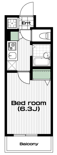 高田馬場駅の賃貸 80,000円 間取り図