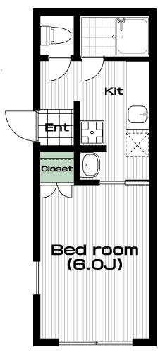 玉川学園前駅の賃貸 38,000円 間取り図