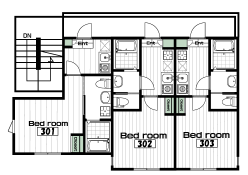 中野島駅の賃貸 65,000円 間取り図