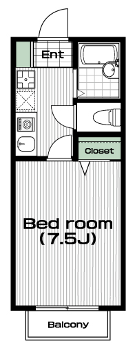 大塚・帝京大学駅の賃貸 55,000円 間取り図