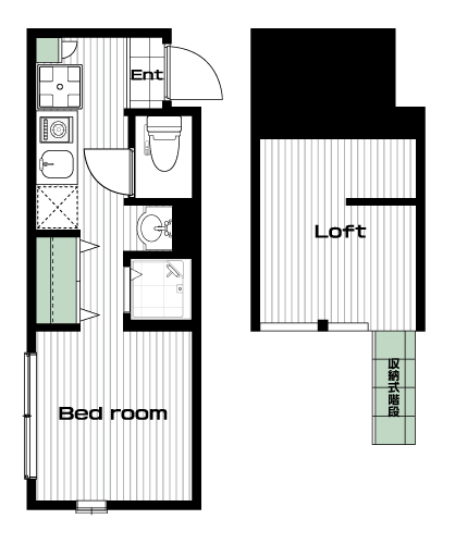 板橋本町駅の賃貸 58,000円 間取り図
