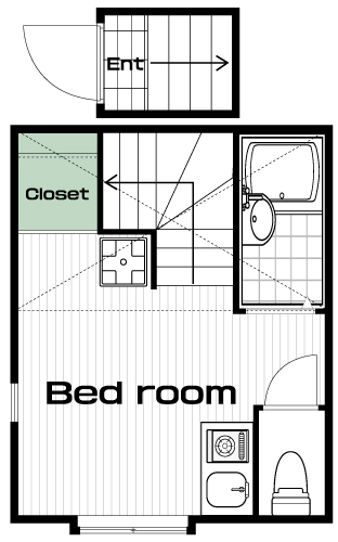 高田馬場駅の賃貸 65,000円 間取り図