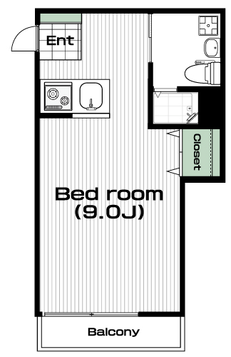 成城学園前駅の賃貸 77,000円 間取り図