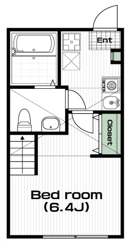 京王堀之内駅の賃貸 65,000円 間取り図
