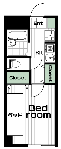 相模大野駅の賃貸 38,000円 間取り図