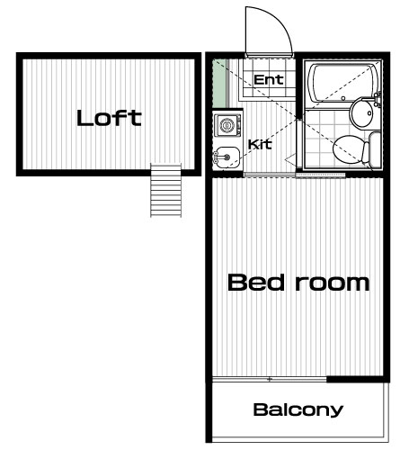 白楽駅の賃貸 37,000円 間取り図