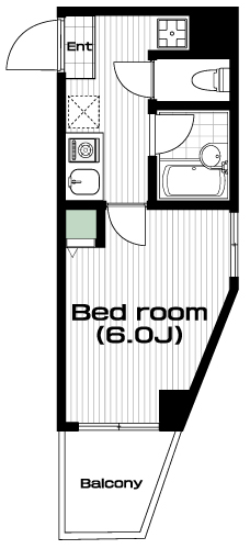 高田馬場駅の賃貸 74,000円 間取り図