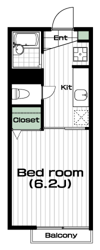 玉川学園前駅の賃貸 45,000円 間取り図