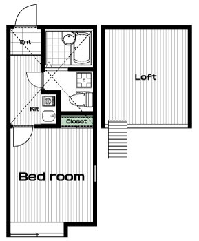 長津田駅の賃貸 60,000円 間取り図