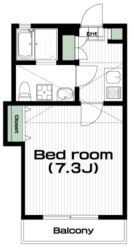 一橋学園駅の賃貸 58,000円 間取り図