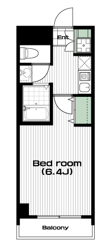 川口駅の賃貸 59,000円 間取り図
