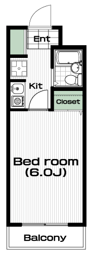 登戸駅の賃貸 64,000円 間取り図