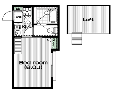 日吉駅の賃貸 64,000円 間取り図