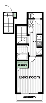 経堂駅の賃貸 83,000円 間取り図
