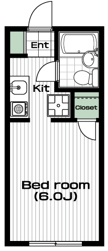 白楽駅の賃貸 45,000円 間取り図