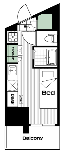 旗の台駅の賃貸 78,000円 間取り図