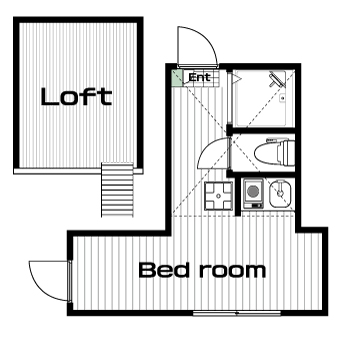 三軒茶屋駅の賃貸 76,500円 間取り図