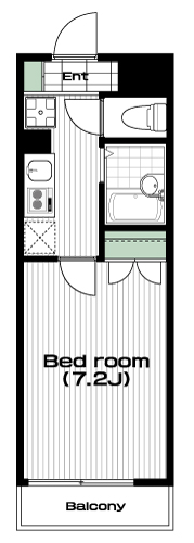 中井駅の賃貸 62,500円 間取り図