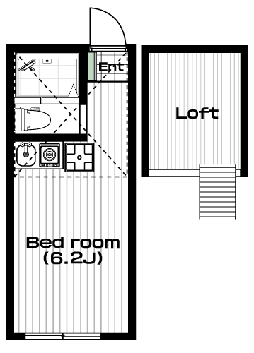 反町駅の賃貸 56,000円 間取り図