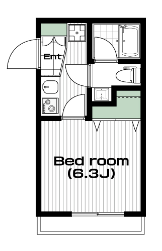 江古田駅の賃貸 79,000円 間取り図