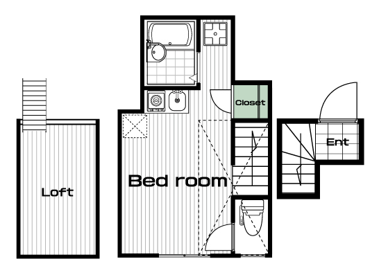西小山駅の賃貸 82,000円 間取り図