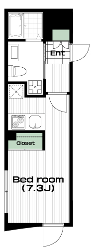 早稲田駅の賃貸 99,000円 間取り図