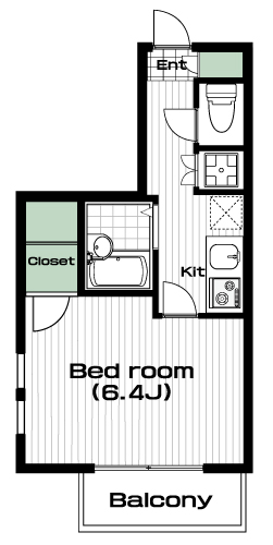 千歳船橋駅の賃貸 69,500円 間取り図