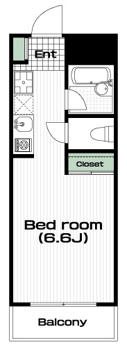 中野駅の賃貸 75,000円 間取り図
