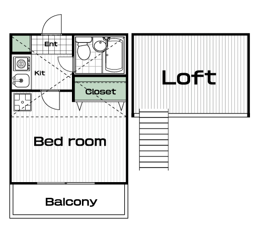 京王稲田堤駅の賃貸 44,000円 間取り図