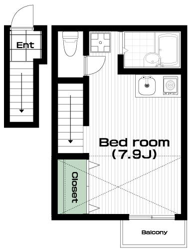 国分寺駅の賃貸 59,000円 間取り図
