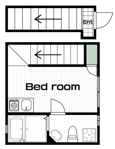 桜上水駅の賃貸 58,000円 間取り図