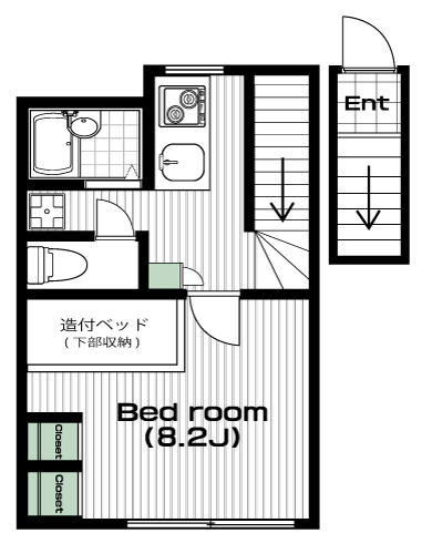 多磨駅の賃貸 56,000円 間取り図