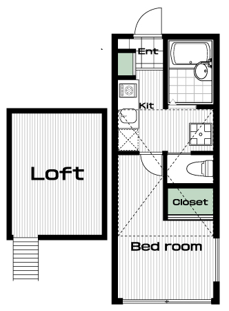 和田町駅の賃貸 55,000円 間取り図