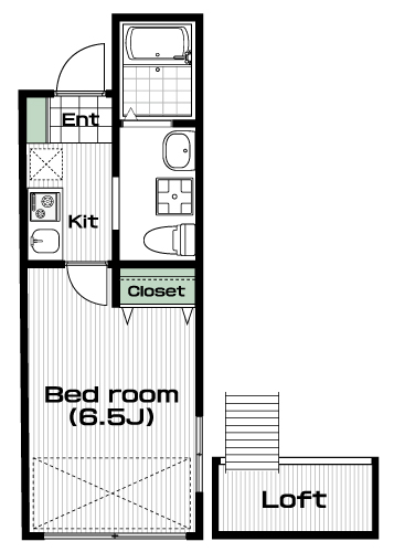 玉川学園前駅の賃貸 57,000円 間取り図