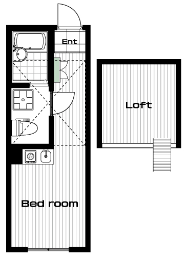 和田町駅の賃貸 49,000円 間取り図