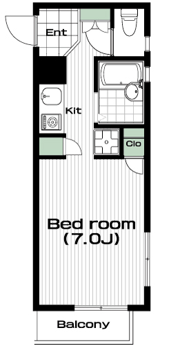 尾山台駅の賃貸 76,000円 間取り図