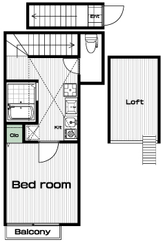 蒲田駅の賃貸 88,000円 間取り図