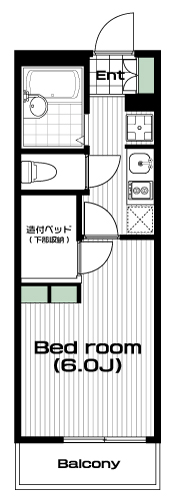 八王子駅の賃貸 59,000円 間取り図