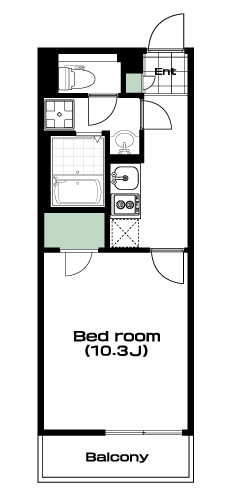 川越市駅の賃貸 72,000円 間取り図