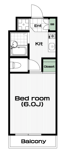 鶴川駅の賃貸 55,000円 間取り図