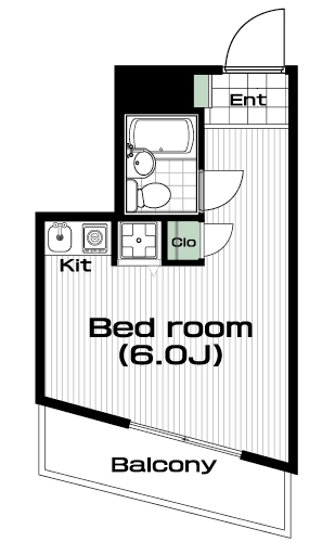 桜新町駅の賃貸 59,000円 間取り図